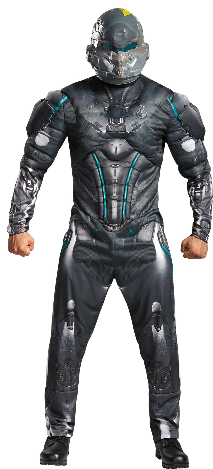 MENS HALO SPARTAN LOCKE COSTUME DELUXE MUSCLE CHEST ADULT COSPLAY FANCY DRESS 