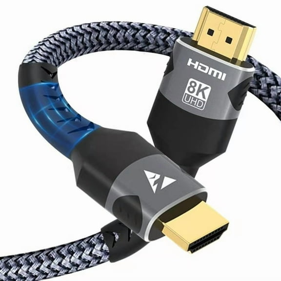 8K HDMI Cable 2.1 48Gbps High Speed HDMI Braided Cord-4K@120Hz 8K@60Hz, DTS:X, HDCP 2.2 & 2.3, HDR 10 for Compatible Laptop/PS5