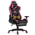 thumbnail image 2 of Goplus Massage Gaming Chair Reclining Swivel Racing Office Chair with Footrest Pink, 2 of 11