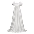 thumbnail image 5 of Xijirk Women Regency Empire Waist Maxi Dress Puff Short Sleeve Off The Shoulder Gown for Halloween Cosplay formal Evening Party,XS, 5 of 5