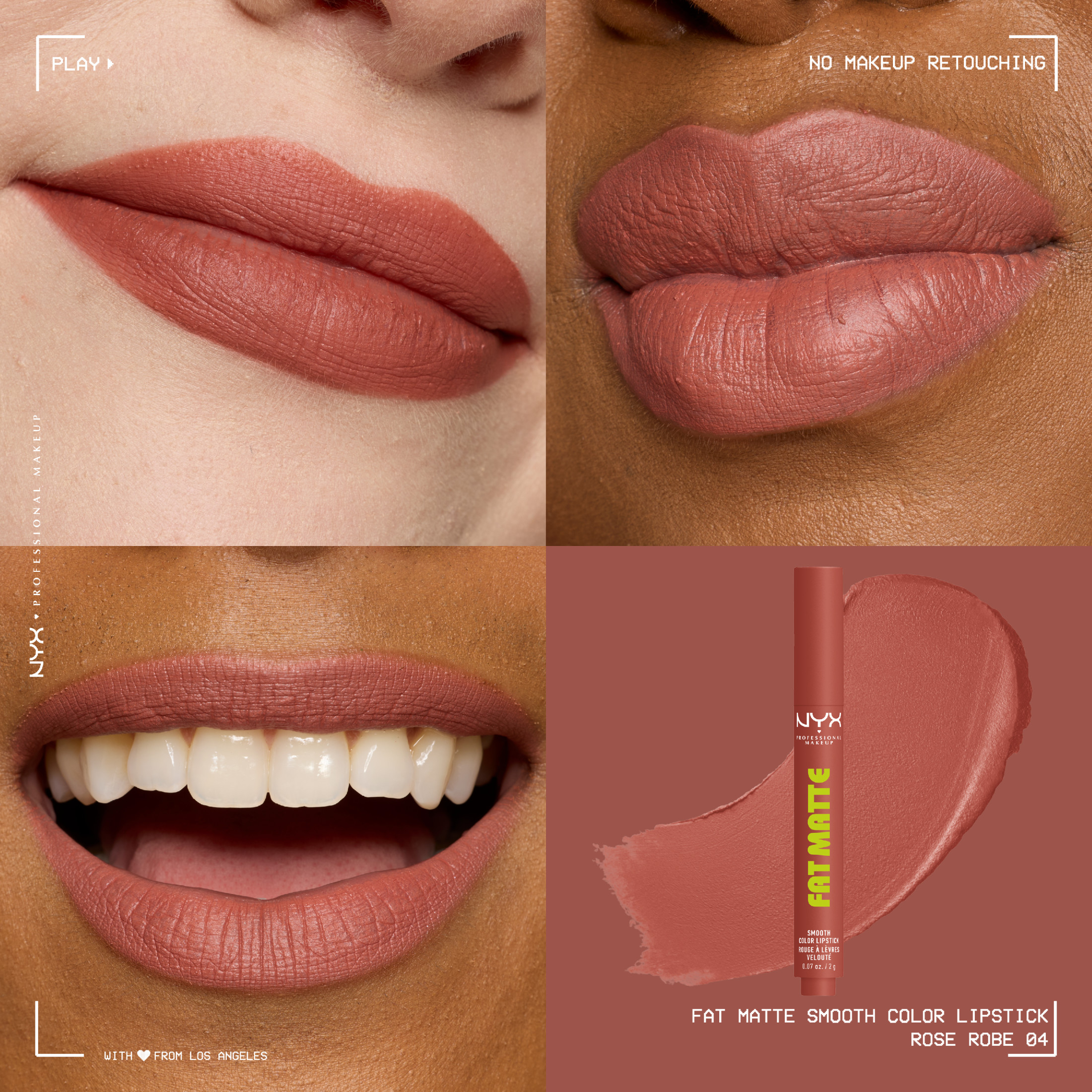 NYX Professional Makeup Fat Matte Lipstick, Rose Robe photo 5