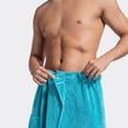 thumbnail image 5 of successthop Bath Skirt Wrap for Men Coral Fleece Homewear Absorption Sleepwear with Pockets After Bath Fall Loungewear, 5 of 5