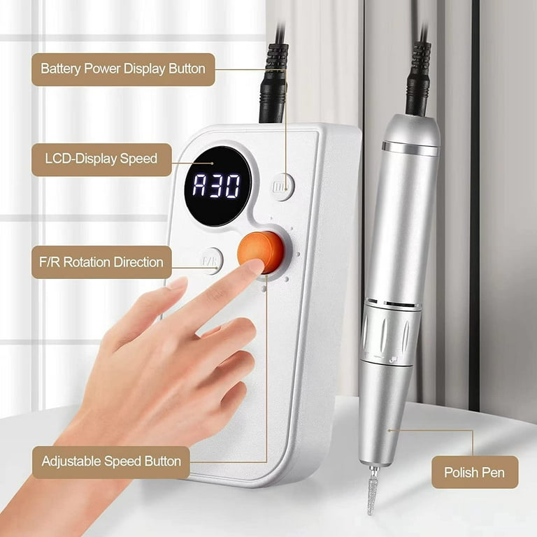 30000rpm portable nail drill machine az gogo professional rechargeable electric efile nail drill for acrylic gel nails deals