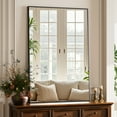 thumbnail image 2 of BEAUTYPEAK 38"x26" Bathroom Wall Mirror with Rectangular Metal Frame, Black, 2 of 11