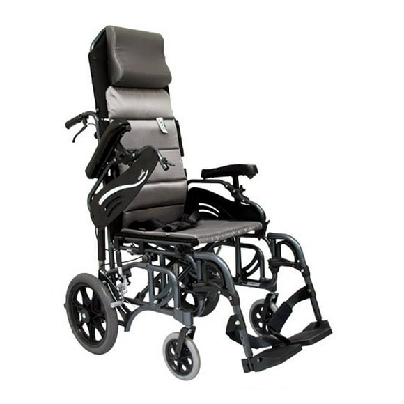 Silla de ruedas Karman Healthcare VIP515, ligera, de 15.4 kg, con inclinación y reposapiés extraíbles, color negro diamante, asiento de 45.7 cm x 40.6 cm, VIP515TP-18