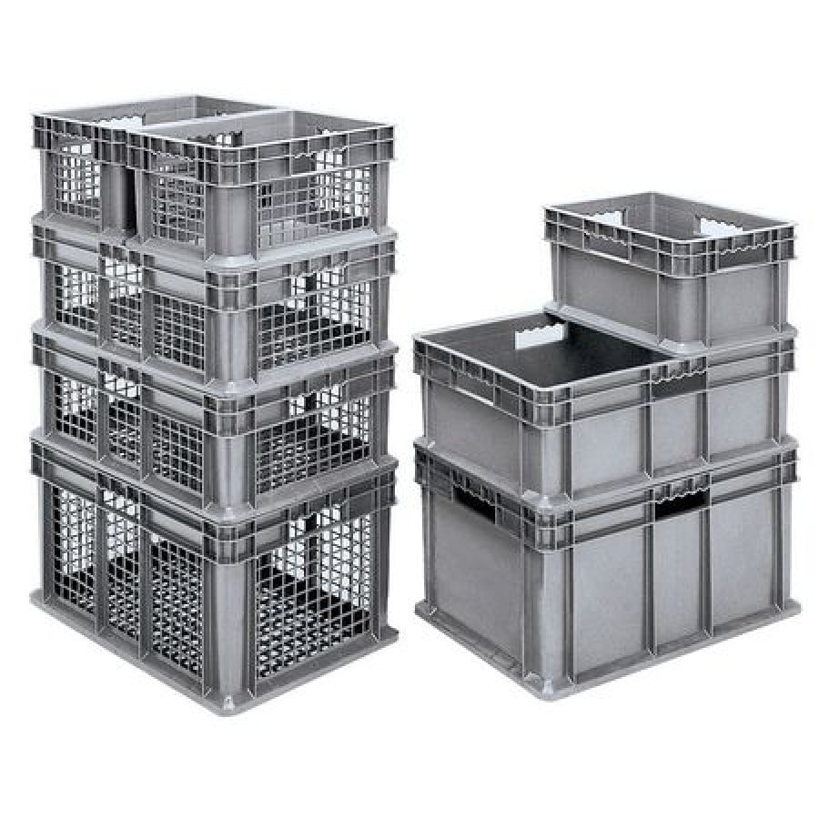AKRO-MILS 37672GREY Container,23-3/4 In W,Gray L,15-3/4 In 
