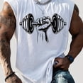 thumbnail image 1 of Estampado de mancuernas, camiseta sin mangas con diseño gráfico para hombres, chaleco cómodo informal, camisas sin mangas para el verano, camiseta de ropa para hombres, 1 of 4