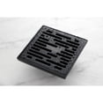 thumbnail image 3 of Kingston Brass BSF6310MB Watercourse Transit 4-Inch Brass Square Grid Shower Drain with Hair Strainer in Matte Black, 3 of 7