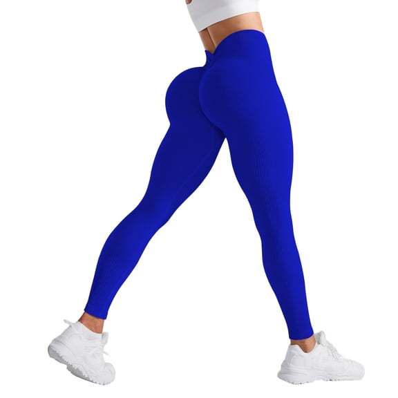 FYEGRE Lifting Leggings for Women Booty High Waisted Workout Yoga Pants Scrunch Gym Seamless Booty Tight Blue S