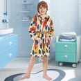 thumbnail image 5 of FORMRS Niños Bathrobe Unisex Hooded Robe Soft Plush Pajamas Sleepwear, Size 10-12T, Floral Pattern, 5 of 7