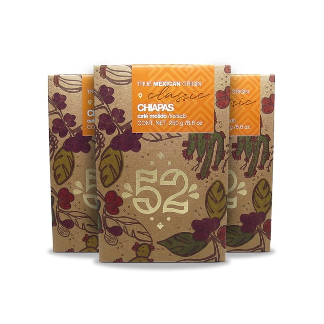 Café Artesanal 52 CLASSIC Chiapas Pack de 3 - Molido