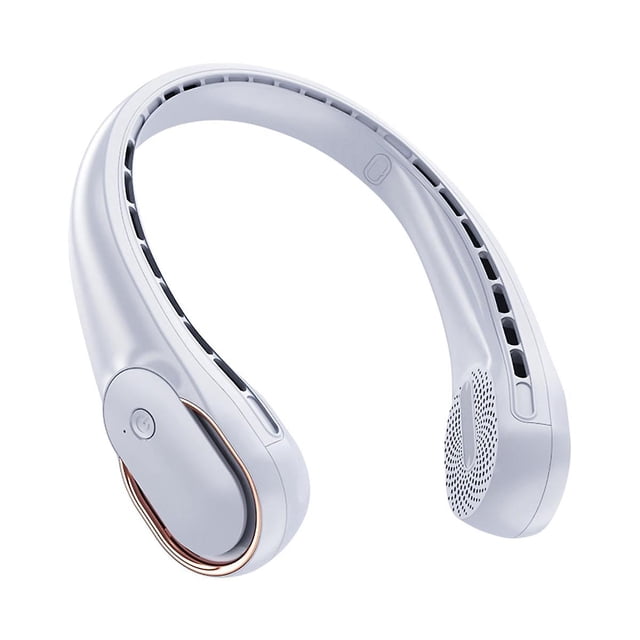 Ventilador de cuello WEIHJMXG sin aspas personal recargable USB 3 velocidades ajustables Blanco
