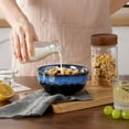 thumbnail image 5 of 24oz Ceramic Bowls Set of 4, Blue Soup & Cereal Bowls, Dishwasher & Microwave Safe, 5 of 8