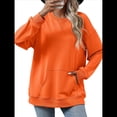 thumbnail image 1 of Sudadera de Larga para Mujer, Informal, con Cuello Redondo, , Ligera y con Bolsillo. Color Naranja XL, 1 of 10
