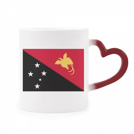 

Papua New Guinea National Flag Oceania Country Heat Sensitive Mug Red Color Changing Stoneware Cup