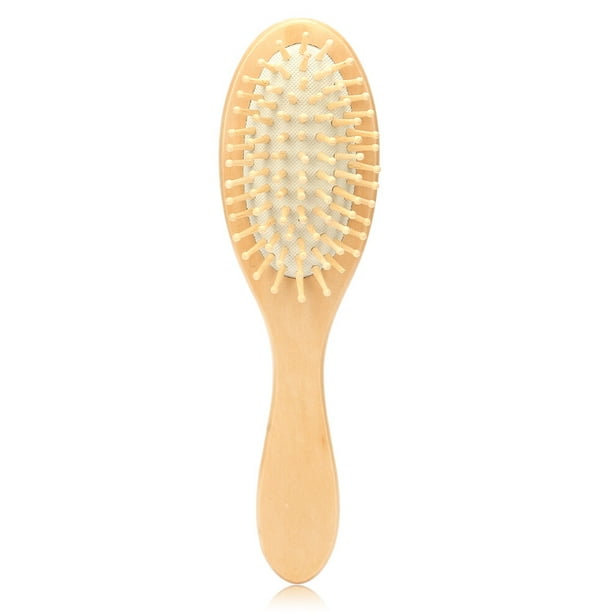 1 peine de madera natural antiestático, cepillo de paleta para el cabello, herramienta de masaje saludable para el cuero cabelludo (blanco)