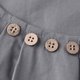 thumbnail image 7 of Antqov Linen Tops for Women, Solid Color Crew Neck Pleats Short Sleeve Button Down Loose Fitting Shirts, Daily Casual Comfy Lightweight Summer Beach Blouse, 7 of 7