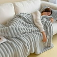 thumbnail image 1 of Thickened Plush Nap Blanket, Rabbit Plush Milk Velvet Cover Blankets, Fall Winter Weighted Fluffy Bed Throw Room Decor, Oversized Fuzzy Warm Couch Throws Gifts, 1 of 8