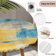 thumbnail image 3 of Blue Yellow Brown Round Tablecloth for 55-60 Inch Tables,Fitted Table Cover with Elastic Edge,Modern Abstract Mottled Oil Painting Waterproof Outdoor Table Cloth Protector for Patio Garden Dinner, 3 of 9