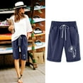 thumbnail image 3 of Pantalones Cortos Casuales Impresos de la Cintura Elástica con Bolsillos, Pantalones Casuales para Todo el Uso Diario de la Temporada, 3 of 3