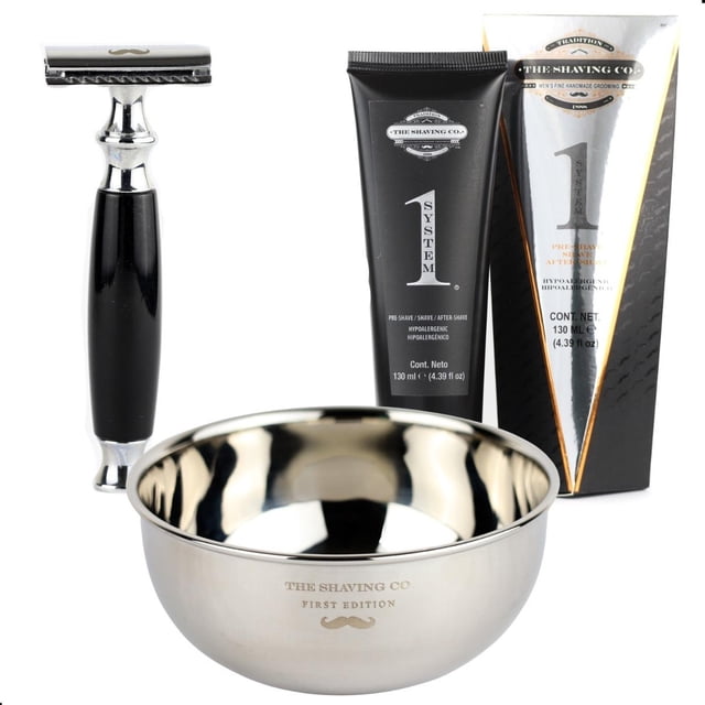 Kit Afeitado The Shaving Co Rastrillo + Bowl + One System amarillo 1