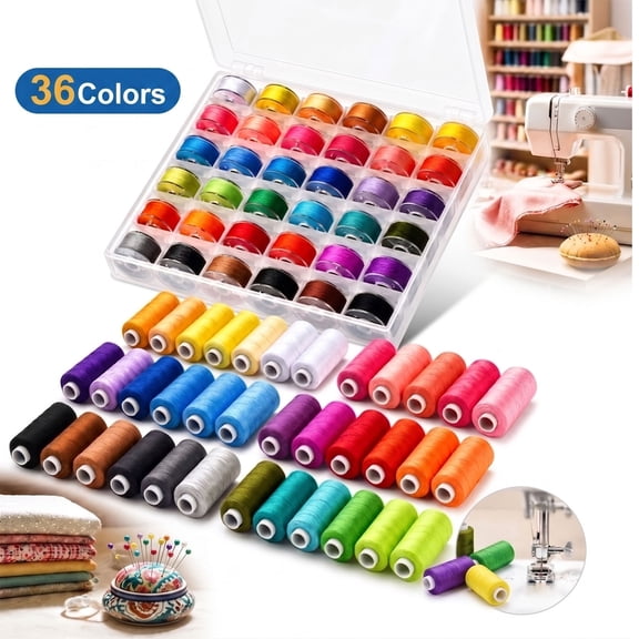 XiYing Thread for Sewing ,36 Colors Sewing Thread, 400 Yards per Spool for Machine Hand Cotton Stitching Garments Crafts, 6-Pack