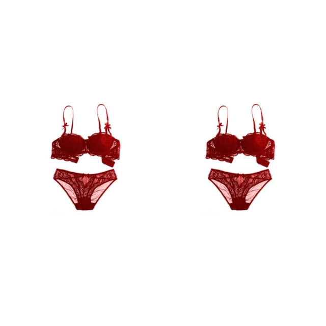 Conjunto de sujetadores de estilo francés Qarigey Bralette de encaje Blanco 70A