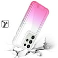 thumbnail image 2 of For Samsung Galaxy s24 Plus 3in1 Two Tone Shockproof Transparent Hybrid Case - Clear + Pink, 2 of 3