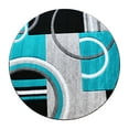 thumbnail image 2 of Masada Rugs High Quality Hand Carved Round Area Rug Modern Contemporary Turquoise Gray Black (5 Feet 3 Inch X 5 Feet 3 Inch) Round, 2 of 7