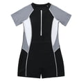 thumbnail image 6 of Girls Swimsuit Girls 2 Piece Swimsuit with Front Zipper & Short-Skirt Bottom Ash Trim Bathing Suit for Size 6-18, 6 of 8