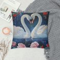 thumbnail image 2 of Qinduosi Pillow Cover,Romantic Animal Couples Love Heart Pillow Case Cover,Watercolor Lotus Flowers Blue Sofa Pillow Cover,Double Sides White, 2 of 5