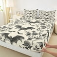 thumbnail image 3 of Manfei Halloween Bat Full Size Sheets, Vintage Floral Flower Bed Sheets, Hippie Wildlife Sheet Sets, Microfiber Bedroom Decor 4pcs, 3 of 7