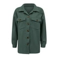 thumbnail image 7 of CEHVOM Woman Long Sleeve Open Front Loose Outerwear Solid Blouse Coat Tops Pockets Blouse, 7 of 7