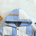 thumbnail image 5 of Odeerbi Kids Boys Girls Hooded Plaid Shacket Jacket Kids Toddler Flannel Shirt 2025 Long Sleeve Plaid Jacket Baby Fall Shirt Coat Outwear Blue 6-7 Years, 5 of 9