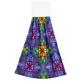 thumbnail image 7 of Yayeee Kitchen Hanging Hand Towels Set of 2 with Loop Bathroom Absorbent Tie Towel, Purple Stained Glass Pattern, 7 of 7