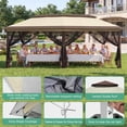 thumbnail image 6 of HOTEEL Pop Up Gazebo Patio Outdoor Canopy Tent with Netting, Vented Top, Adjustable Height and 240 sq ft of Shade for Garden, Party, Backyard, Brown, 6 of 7