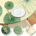 thumbnail image 4 of Green Tie Dye Fan Pattern Round Fitted Tablecloth with Elastic Edge,Dining Table Cover Waterproof,Outdoor Round Tablecloth for Camping,Dining,Indoor and Outdoor, 4 of 7