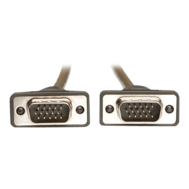 Eaton Tripp Lite Series Low-Profile VGA High-Resolution RGB Coaxial Cable (HD15 M/M), 10 Pieds (3.05 m) - Câble VGA - HD-15 (VGA) (m) à HD-15 (VGA) (m) - 10 Pi - Moulé - Noir