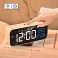 thumbnail image 3 of Reloj despertador Yuarrent Digital LED Control de voz pantalla electrónica de temperatura y fecha Negro, 3 of 6