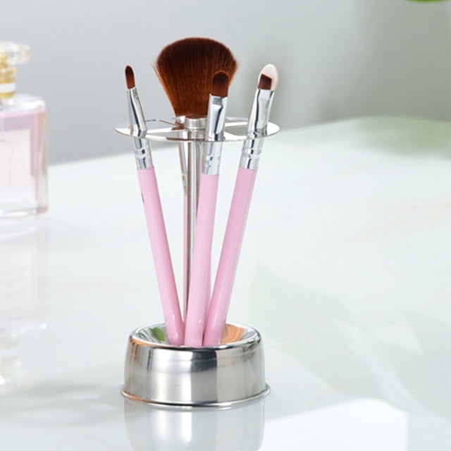 Estante de almacenamiento de brochas cosméticas, estante de almacenamiento de brochas cosméticas, estante de almacenamiento de brochas de maquillaje, soporte para cepillos de dientes de acero inoxidable, multifuncional