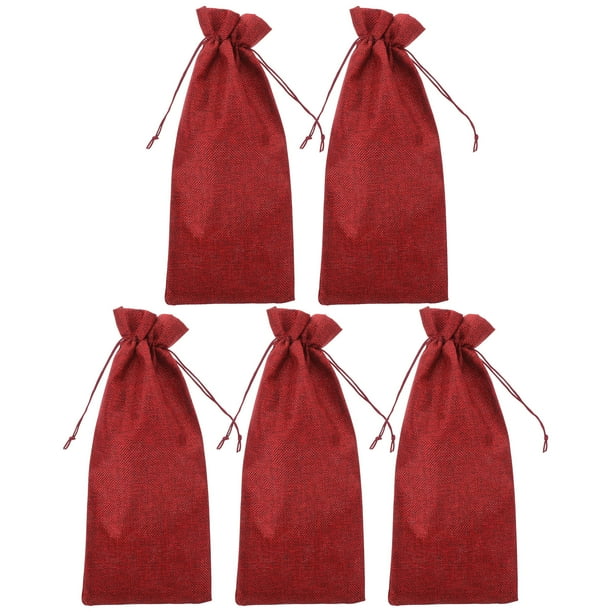 5 uds bolsa de vino funda para botella de vino bolsa de vino de boda con cordón suministro de envoltura de botella de vino