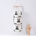 thumbnail image 2 of Diconna 3 Pockets Hanging Storage Bag Cotton Linen Door Wall Closet Organizer, 2 of 9