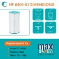 thumbnail image 2 of Hurricane HF8409-01 Replacement Spa Filter Cartridge for PA90 and Unicel C-8409, 4 Pack, 2 of 11