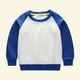 thumbnail image 2 of Boys Girls Sweatshirts Crewneck Raglan Long Sleeve Colorblock Trendy Casual Pullover Tops Kids Winter Clothes 18M-10T (5 Years, Blue), 2 of 4