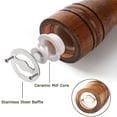 thumbnail image 4 of 8inch - Wood Pepper Grinder Pepper Mill,Adjustable Coarseness Wooden Peppermill, Ceramic Grinding Mechanism Salt Mill Refillable  (2 Pack)With cleaning brush spoon, 4 of 6