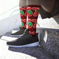 thumbnail image 5 of Bas Rouges Thème de Noël Confortables Chaussettes de Sport Mi-Mollet Imprimées 3D Mignonnes, 5 of 5