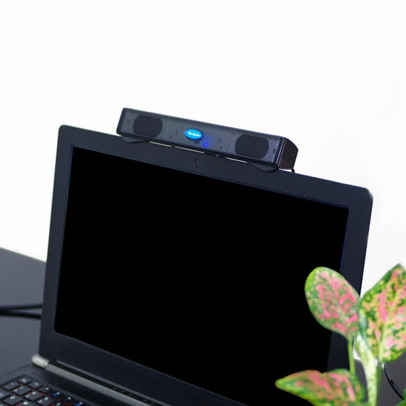 Portable USB Computer Speaker Stereo Sound Subwoofer Clip On Bass Mini Sound Bar Black