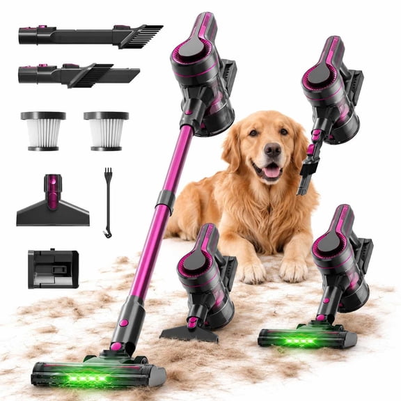 Zoltriq Cordless Vacuum Cleaner, 600W Stick Vacuum, 40kPa, 2 Power Levels, 40min Runtime for Home