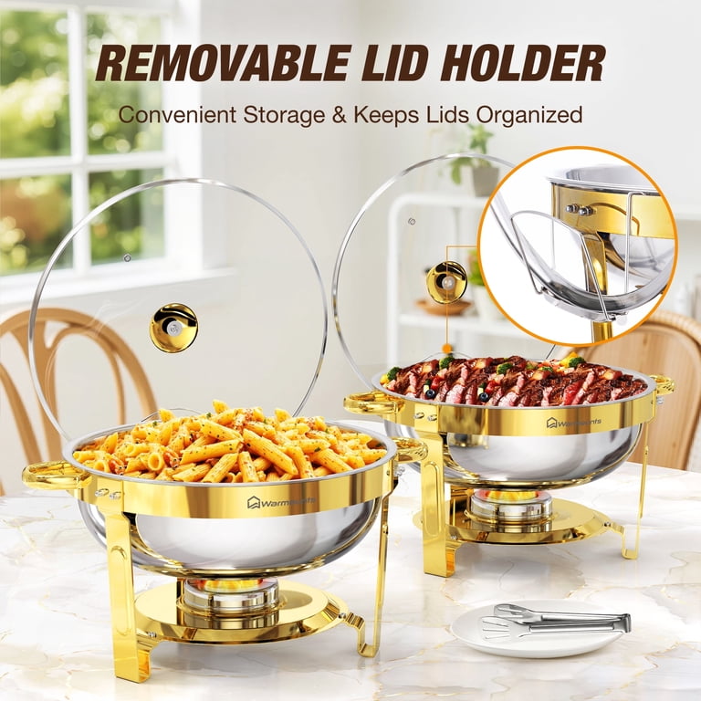 Warmounts Gold Stainless Steel Chafing Dishes, 2-Pack photo 7