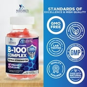 Vitamin B Complex Gummies - Extra Strength Super B Vitamin Gummy with Vitamin C, Immune Support for Men & Women - Energy and Brain Support Supplements with Folic Acid, Niacin, B6, B12 - 120 Gummies